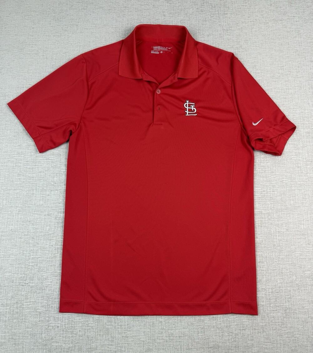 Nike Golf St Louis Cardinals Polo Shirt Mens Small Red Dri-FIT MLB Tour